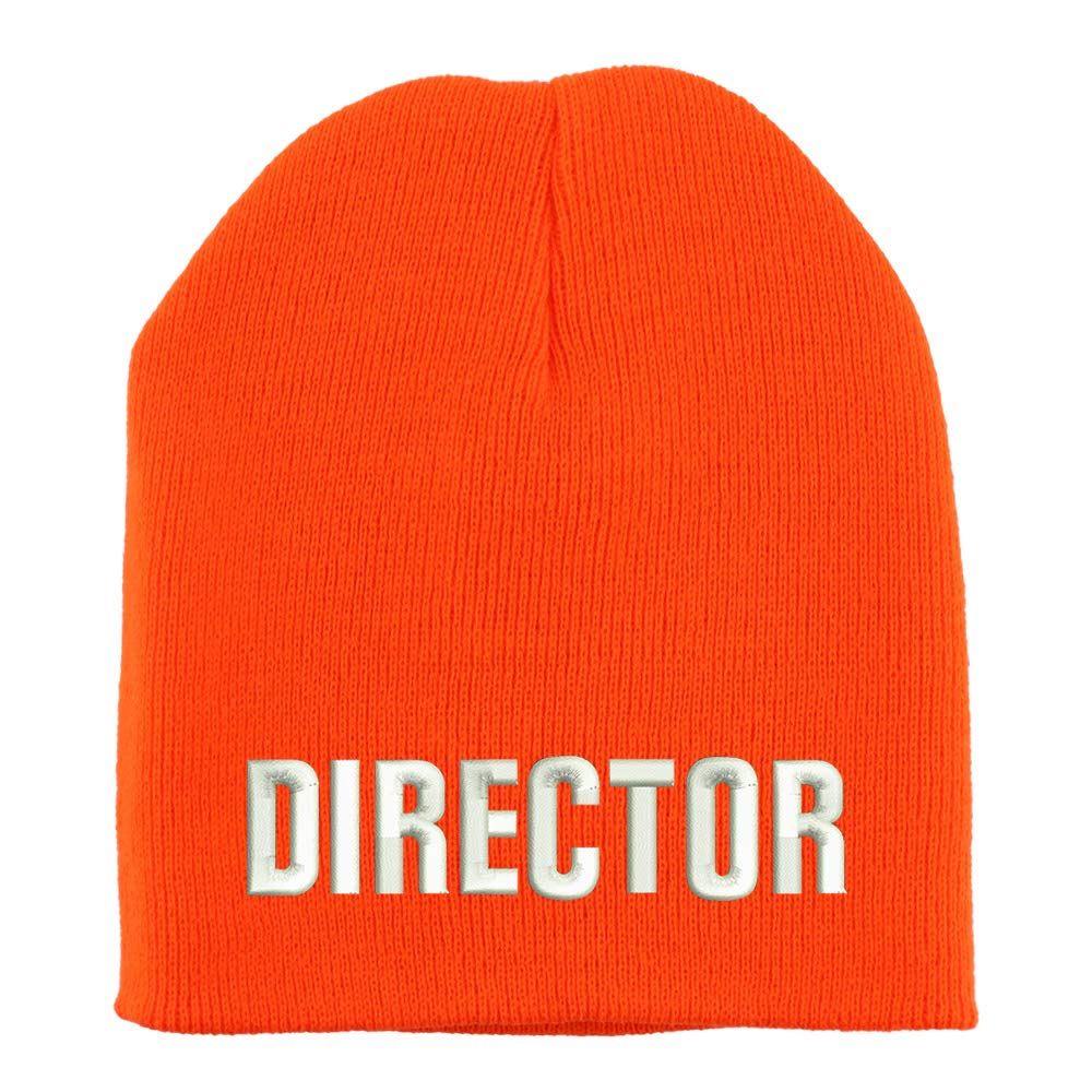 Trendy Apparel Shop Director Embroidered Made in USA Short Acrylic Knit Winter Beanie Hat