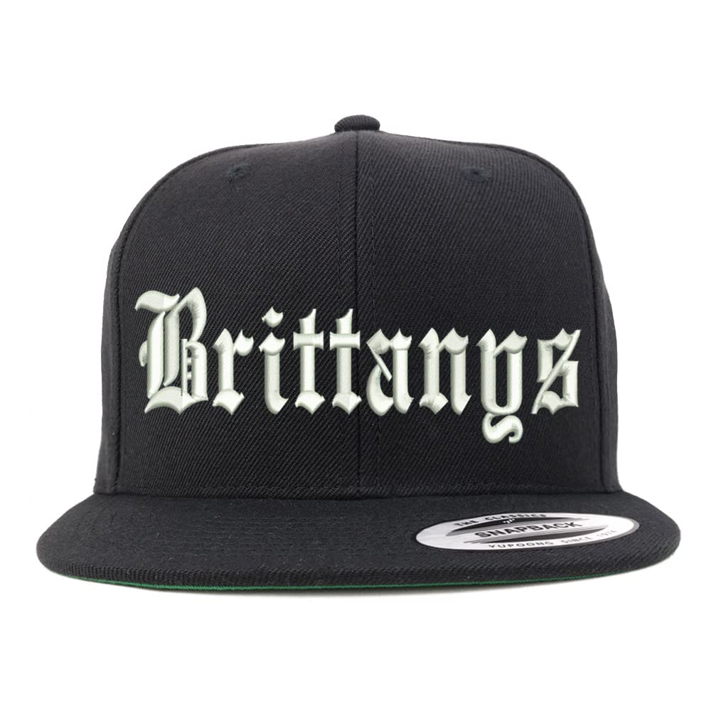 Trendy Apparel Shop Old English Brittanys Embroidered Flatbill Snapback