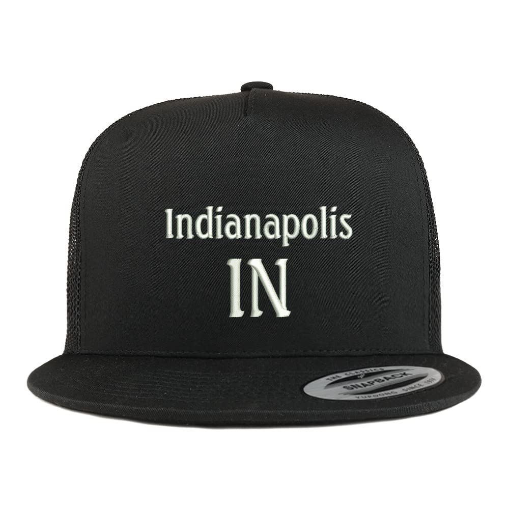 Trendy Apparel Shop Indianapolis in Embroidered 5 Panel Flatbill Trucker Cap