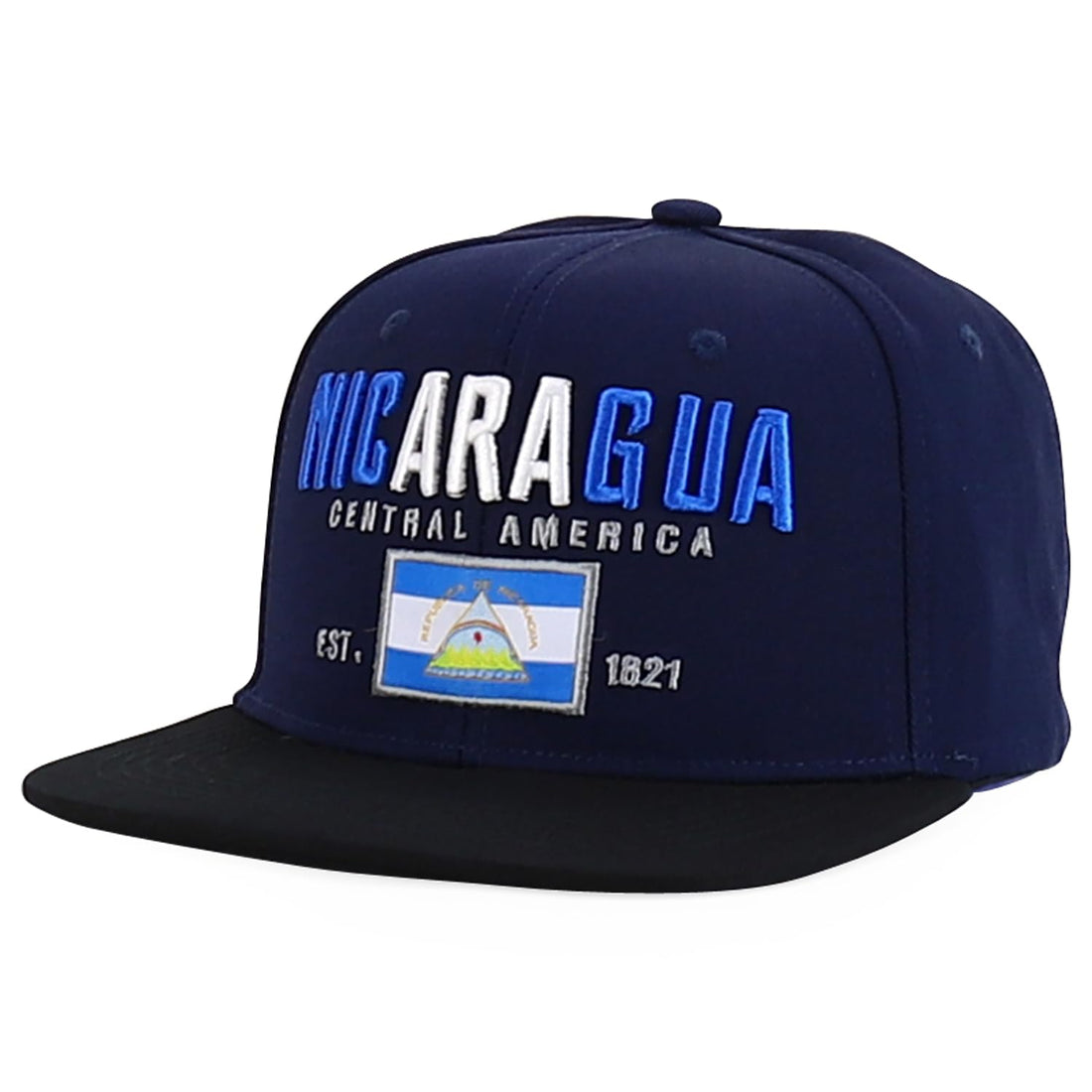 Trendy Apparel Shop Central America States Embroidered Flatbill Snapback Cap