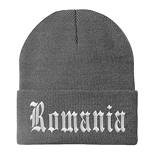 Trendy Apparel Shop Romania Old English Embroidered Long Cuff Beanie
