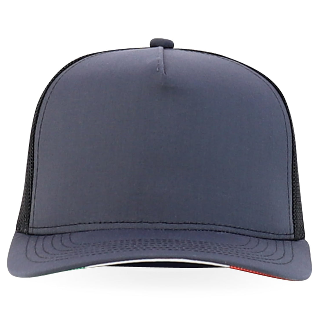 Trendy Apparel Shop 5 Panel Structured Trucker Cap with Mexico Flag Design Undervisor
