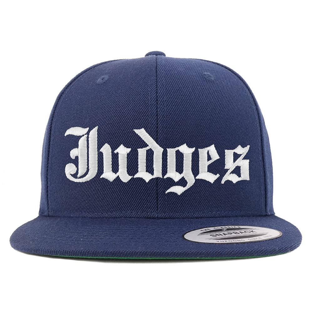 Trendy Apparel Shop Judges Old English Embroidered Flatbill Snapback