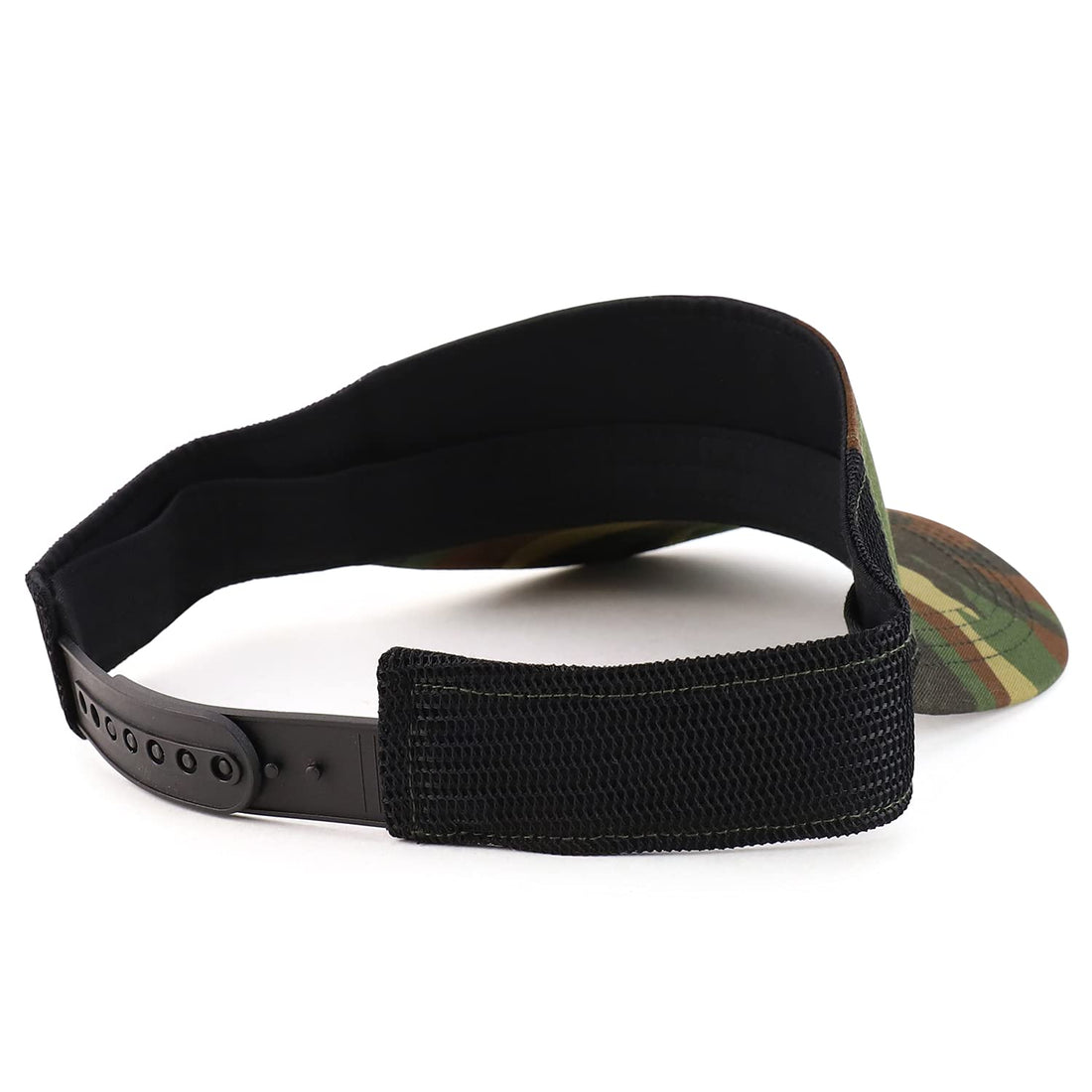 Trendy Apparel Shop Plain 2 Tone Mesh Back Visor with Adjustable Snap Closure