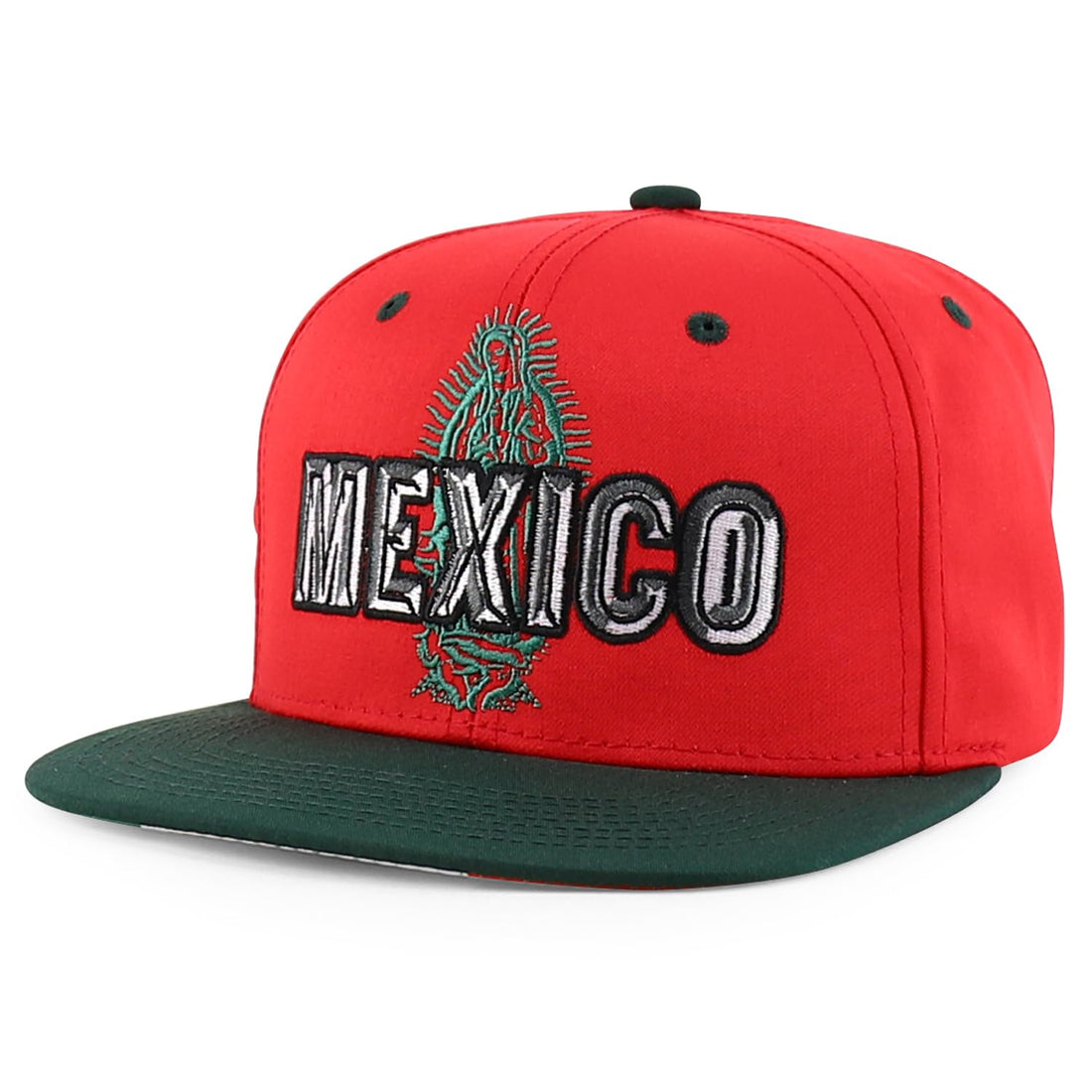 Trendy Apparel Shop Mexico Guadalupe Embroidered Flat Bill Snapback Cap