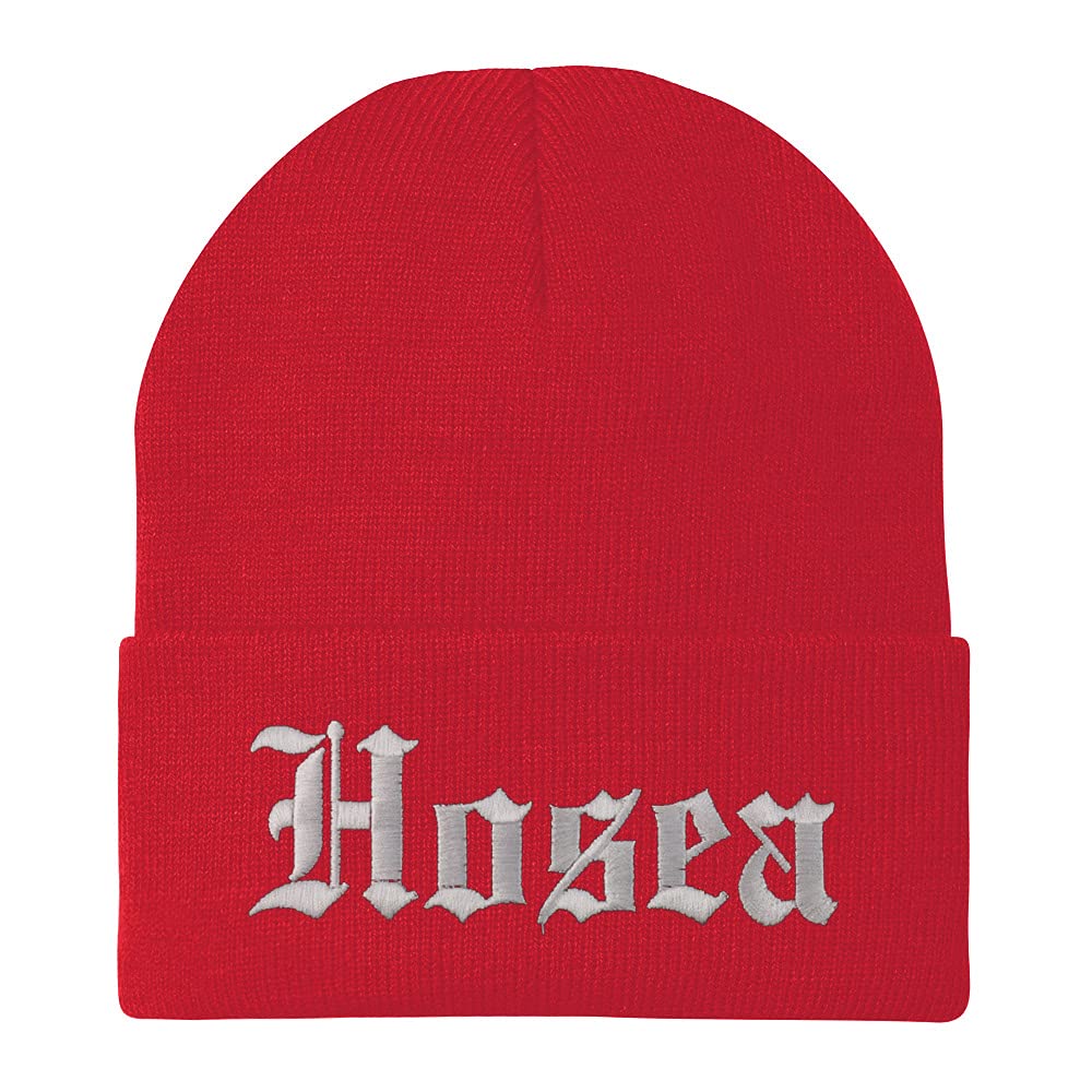 Trendy Apparel Shop Hosea Old English Embroidered Long Cuff Beanie