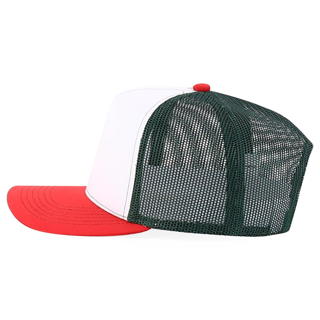 Trendy Apparel Shop 5 Panel Structured Trucker Cap with Mexico Flag Design Undervisor