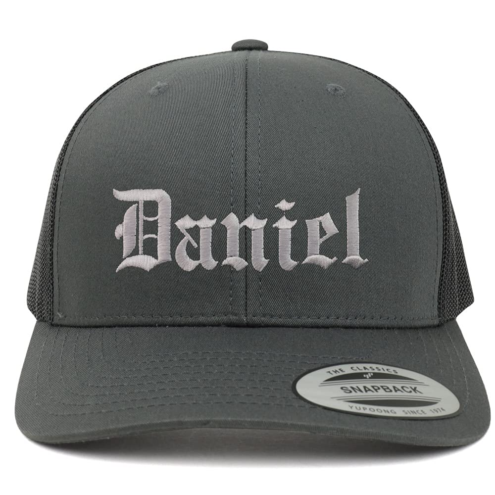 Trendy Apparel Shop Daniel Old English 6 Panel Trucker Mesh Cap