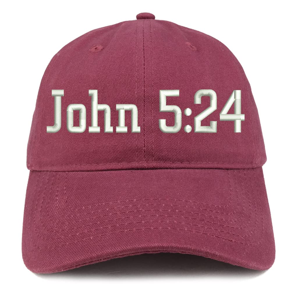 Trendy Apparel Shop John 5:24 Low Profile Soft Cotton Baseball Cap
