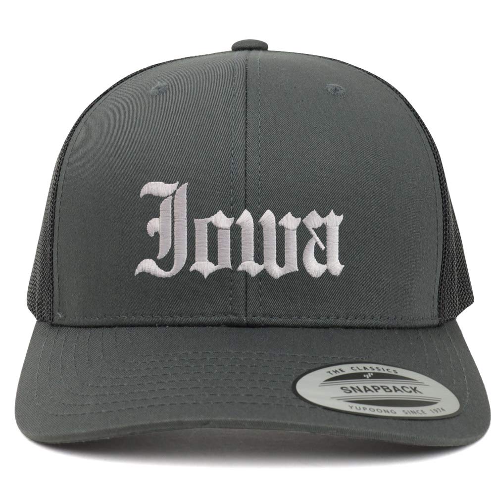 Trendy Apparel Shop Iowa State Old English 6 Panel Trucker Mesh Cap