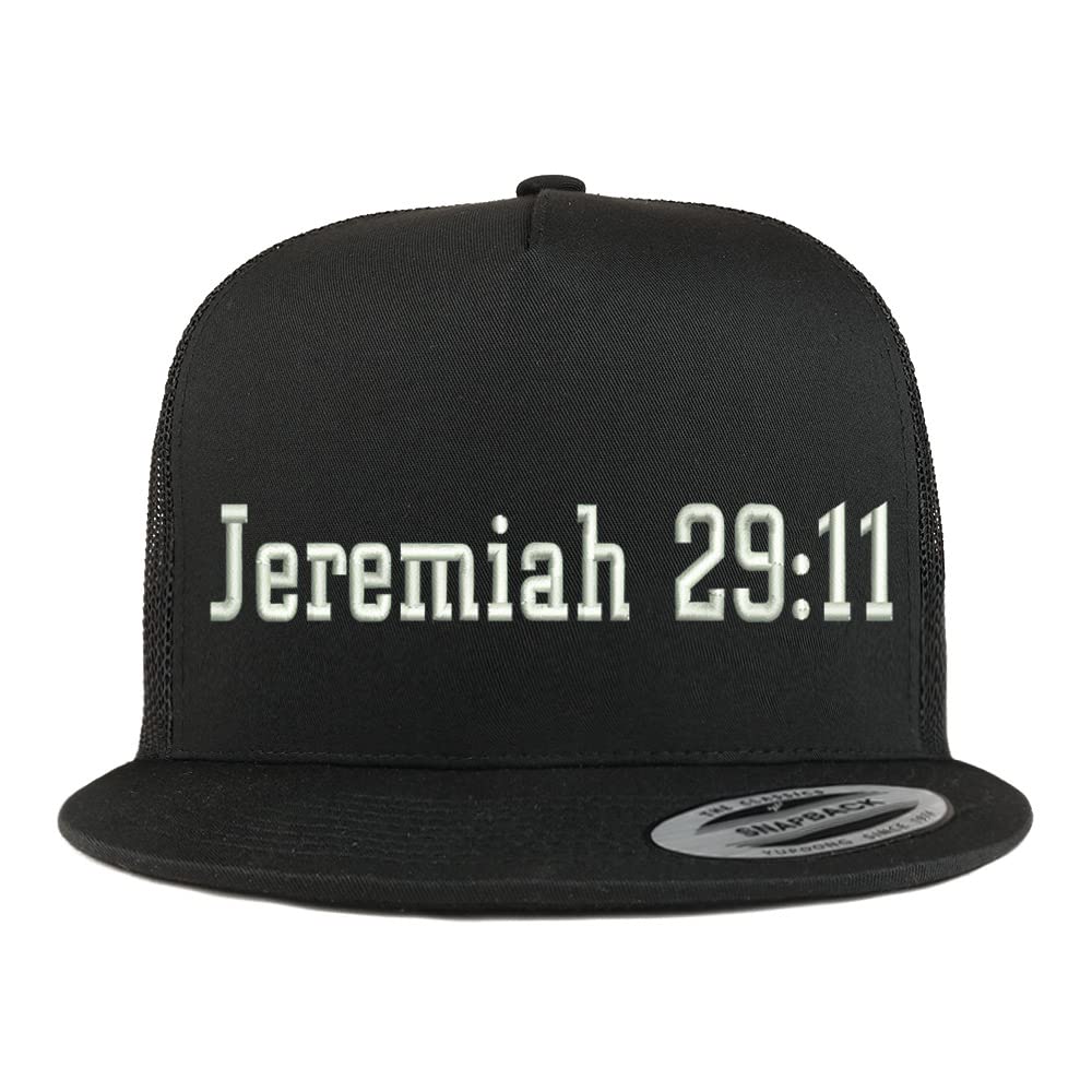 Trendy Apparel Shop Jeremiah 29:11 5 Panel Flatbill Trucker Cap
