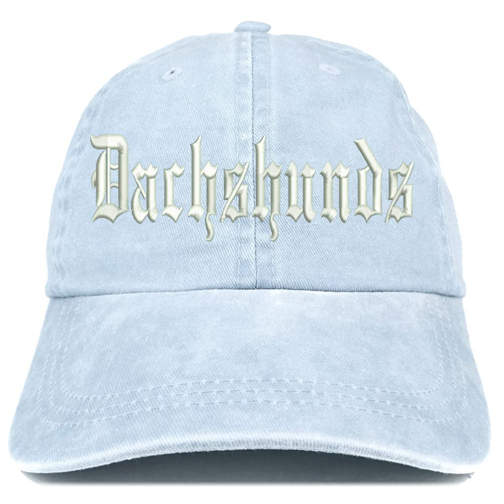 Trendy Apparel Shop Old English Dachshunds Washed Pigment Dyed Baseball Cap