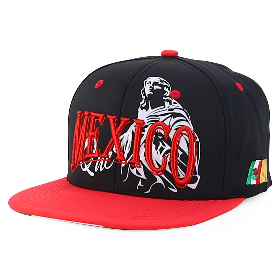 Trendy Apparel Shop Mexico Guadalupe Embroidered Flat Bill Snapback Cap
