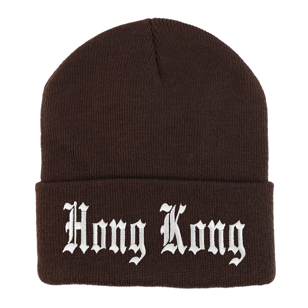 Trendy Apparel Shop Hong Kong Old English Embroidered Long Cuff Beanie