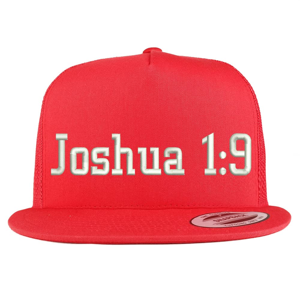 Trendy Apparel Shop Joshua 1:9 5 Panel Flatbill Trucker Cap
