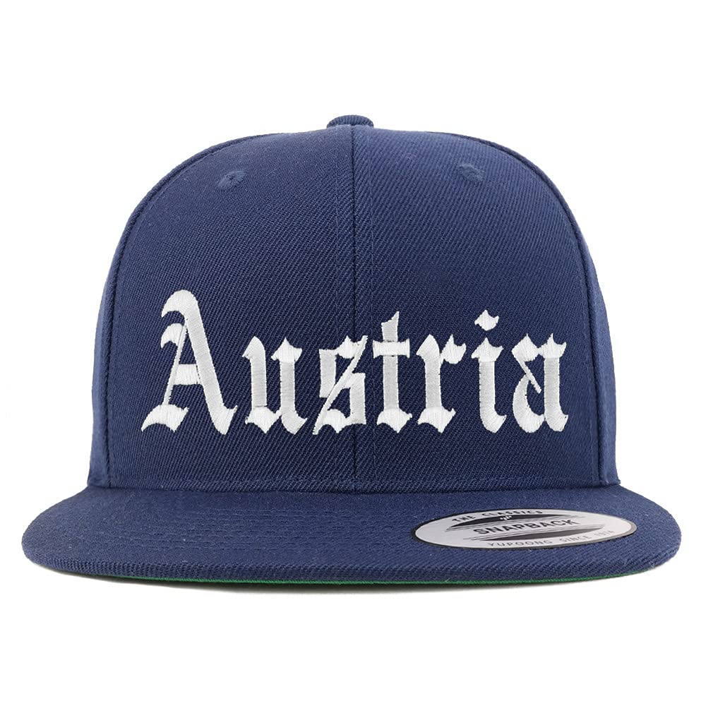 Trendy Apparel Shop Austria Old English Embroidered Flatbill Snapback