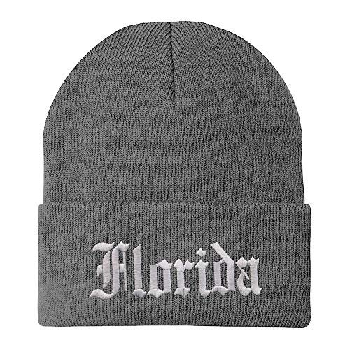 Trendy Apparel Shop Florida State Old English Embroidered Long Cuff Beanie
