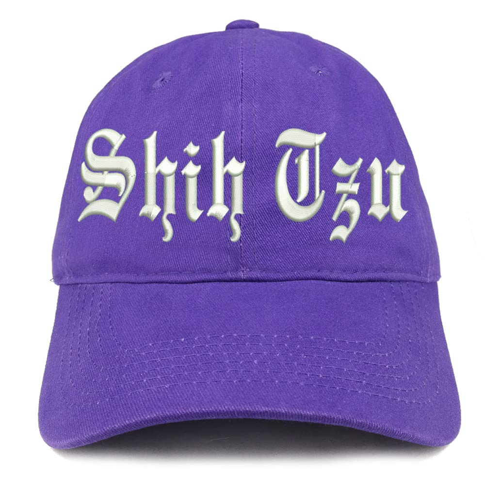 Trendy Apparel Shop Old English Shih Tzu Low Profile Soft Cotton Baseball Cap