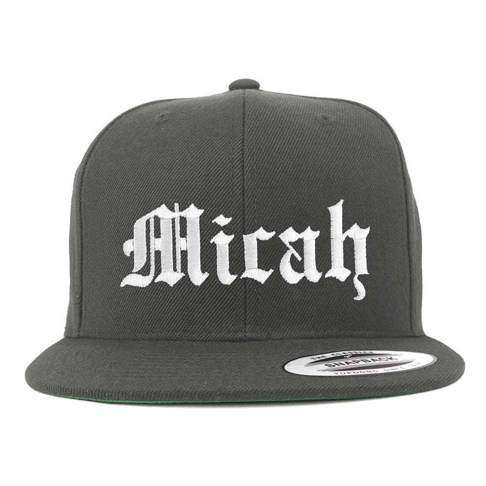 Trendy Apparel Shop Micah Old English Embroidered Flatbill Snapback