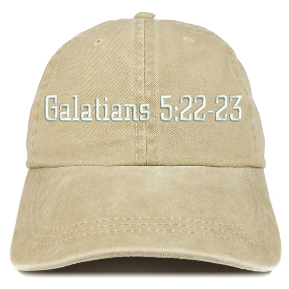 Trendy Apparel Shop Galatians 5:22-23 Washed Pigment Dyed Baseball Cap