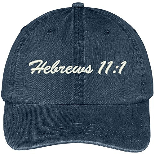 Trendy Apparel Shop Bible Verse Hebrews 11:1 Embroidered Pigment Dyed Cotton Baseball Cap
