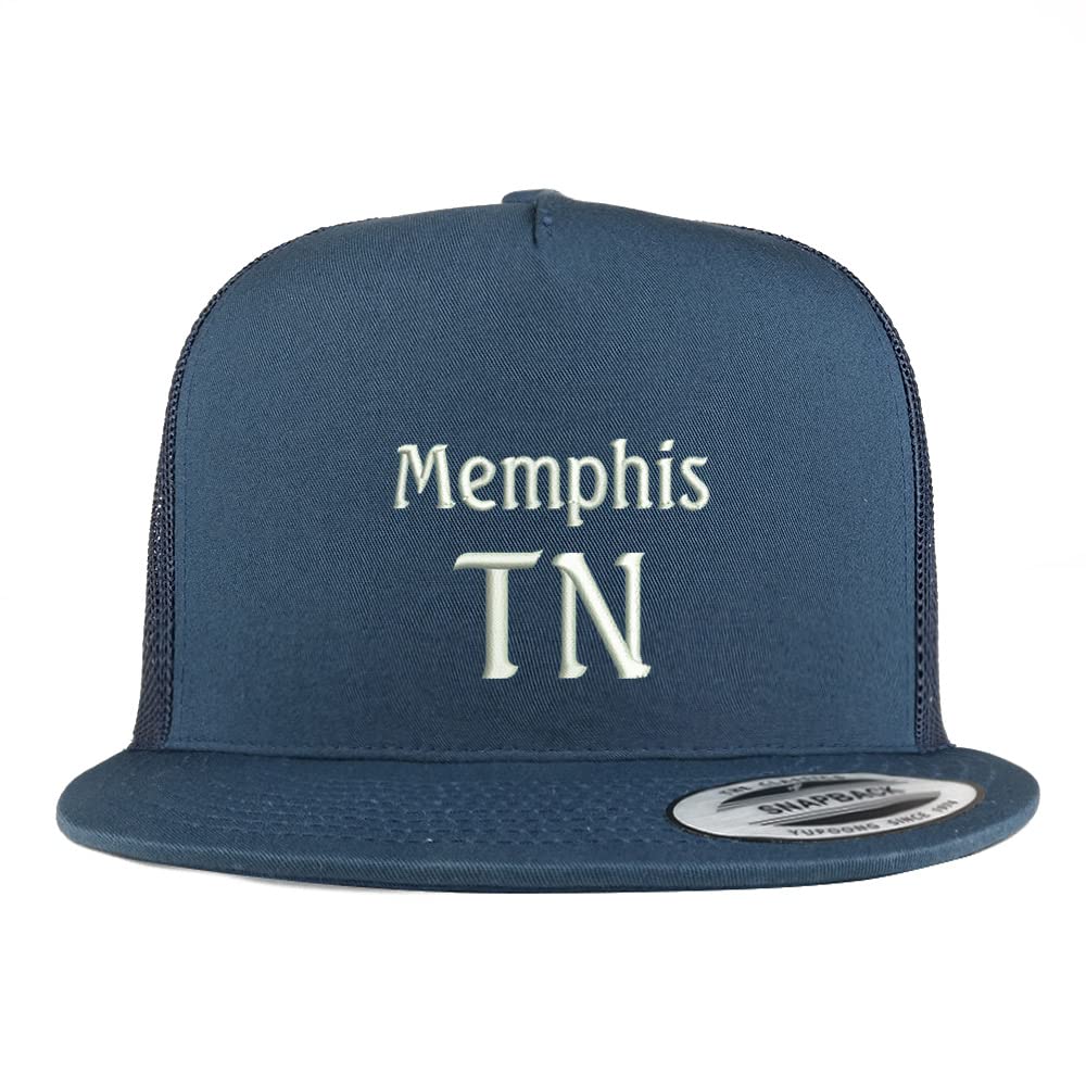 Trendy Apparel Shop Memphis TN Embroidered 5 Panel Flatbill Trucker Cap