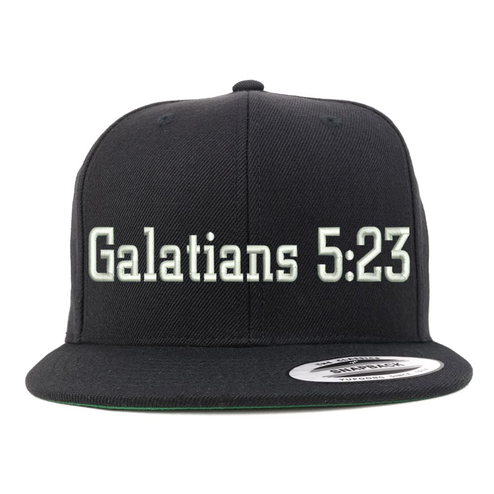 Trendy Apparel Shop Galatians 5:23 Embroidered Flatbill Snapback