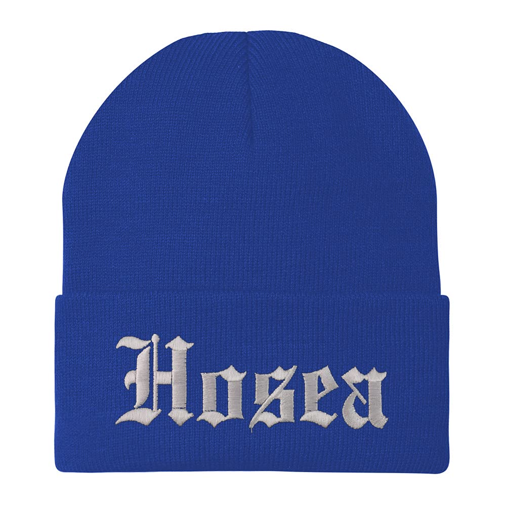Trendy Apparel Shop Hosea Old English Embroidered Long Cuff Beanie