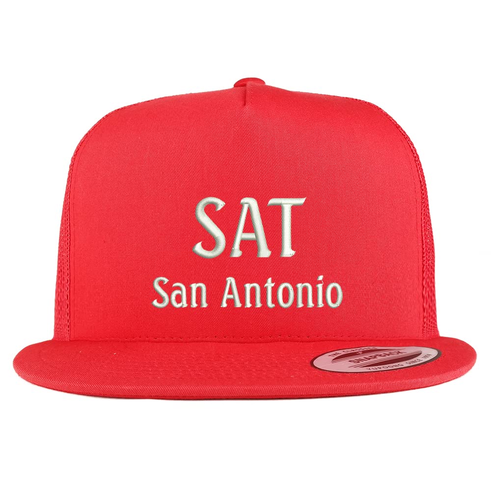 Trendy Apparel Shop SAN San Antonio Embroidered 5 Panel Flatbill Trucker Cap