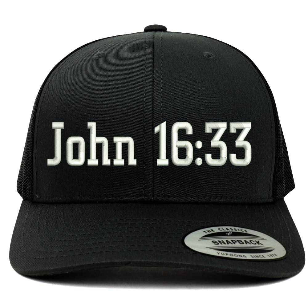 Trendy Apparel Shop John 16:33 6 Panel Trucker Mesh Cap