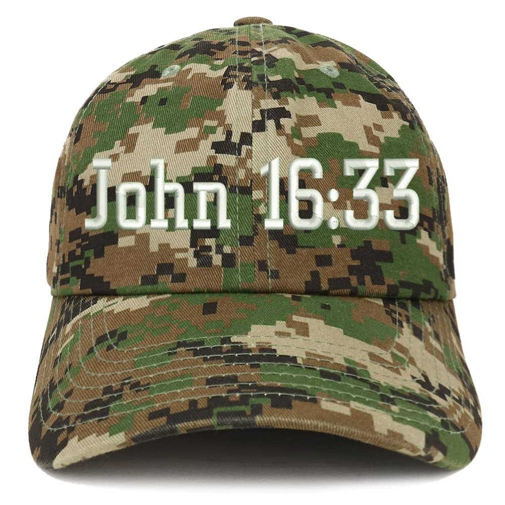Trendy Apparel Shop John 16:33 Low Profile Soft Cotton Baseball Cap