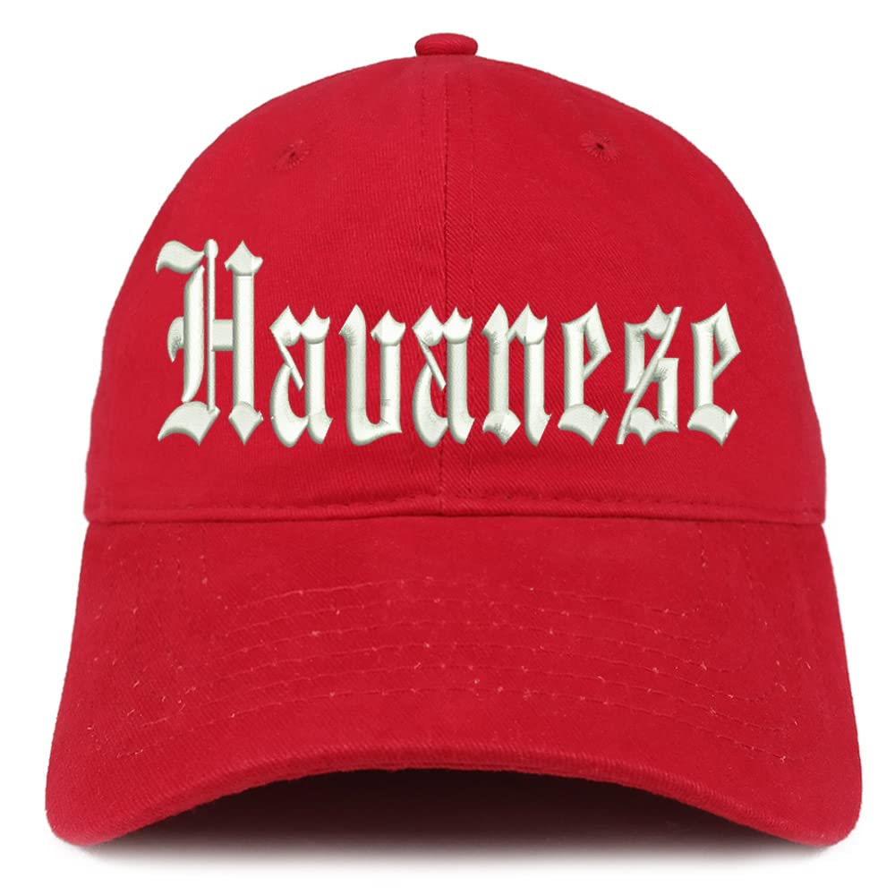 Trendy Apparel Shop Old English Havanese Low Profile Soft Cotton Baseball Cap