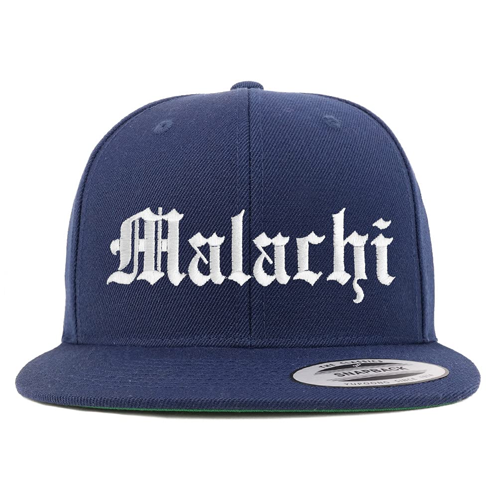 Trendy Apparel Shop Malachi Old English Embroidered Flatbill Snapback