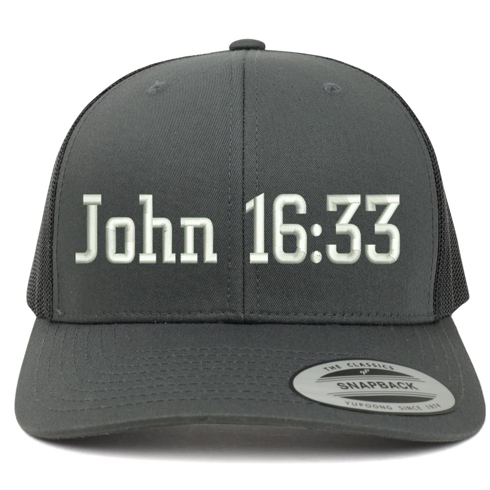 Trendy Apparel Shop John 16:33 6 Panel Trucker Mesh Cap