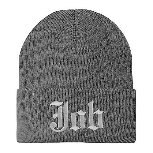 Trendy Apparel Shop Job Old English Embroidered Long Cuff Beanie