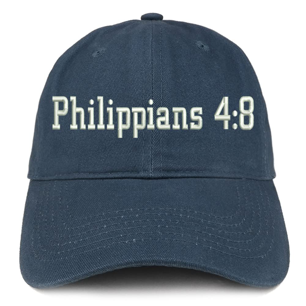 Trendy Apparel Shop Philippians 4:8 Low Profile Soft Cotton Baseball Cap