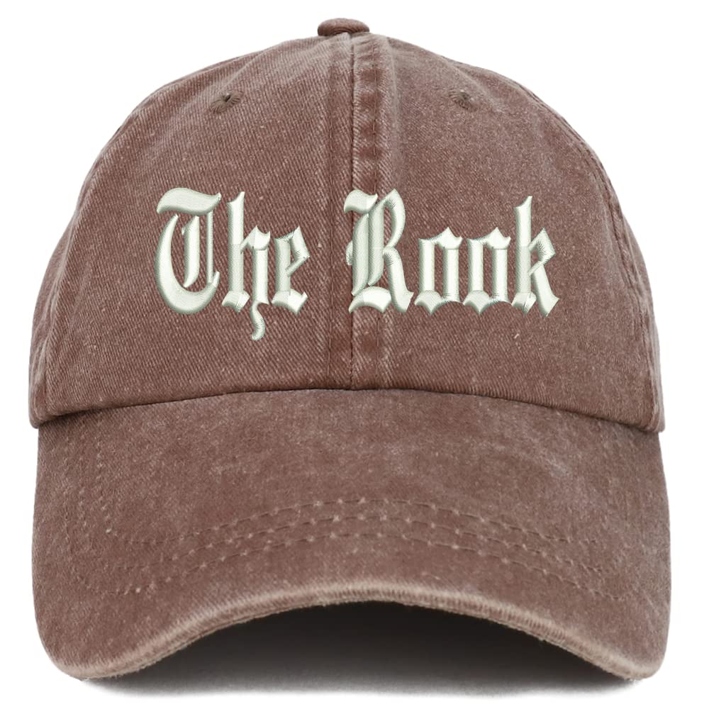 Trendy Apparel Shop The Rook Old English Embroidered Pigment Dyed Washed Baseball Cap