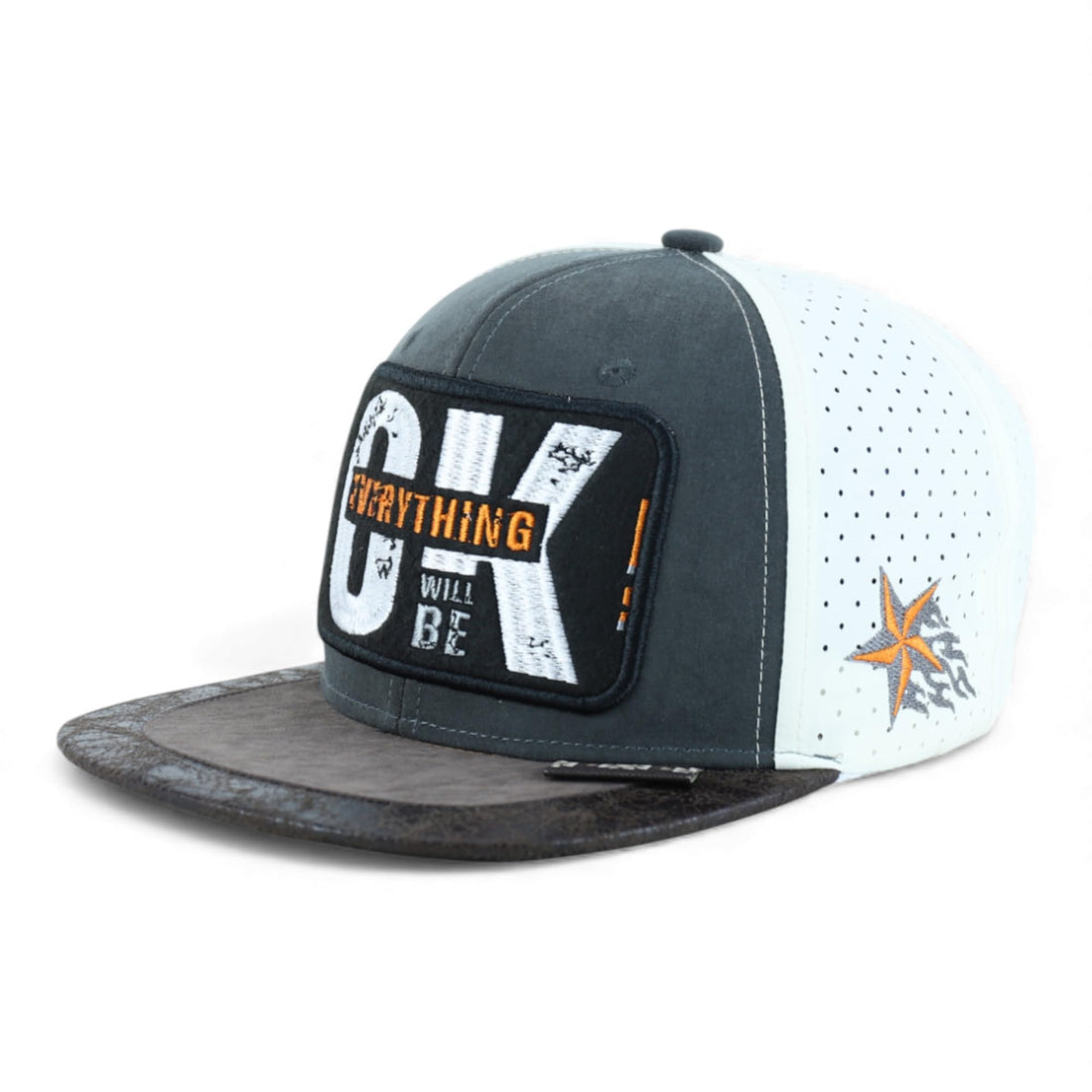 Trendy Apparel Shop Everything Will Be Ok Embroidered Suded Mesh Back Cap