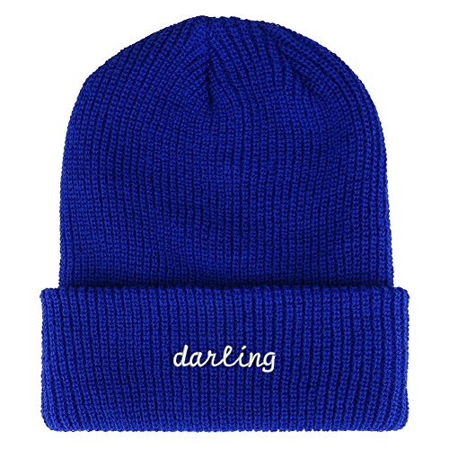 Trendy Apparel Shop Darling Embroidered Ribbed Cuffed Knit Beanie