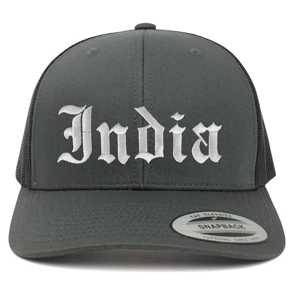 Trendy Apparel Shop India Old English 6 Panel Retro Trucker Mesh Cap