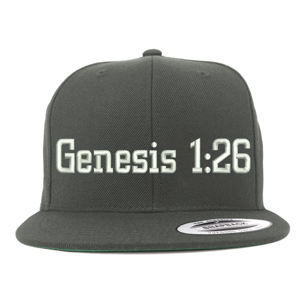 Trendy Apparel Shop Genesis 1:26 Embroidered Flatbill Snapback