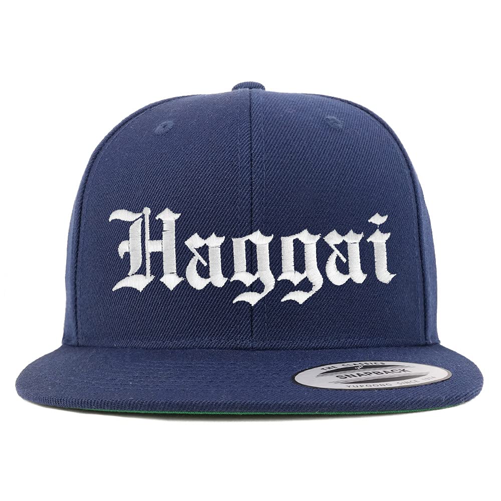 Trendy Apparel Shop Haggai Old English Embroidered Flatbill Snapback