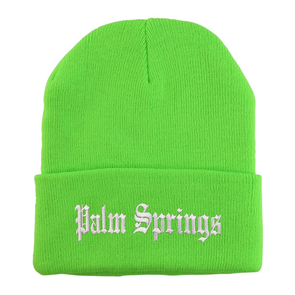 Trendy Apparel Shop Palm Springs Old English Embroidered Long Cuff Beanie
