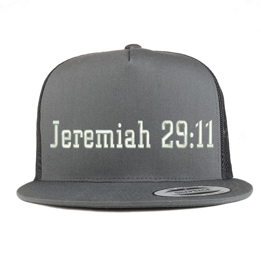 Trendy Apparel Shop Jeremiah 29:11 5 Panel Flatbill Trucker Cap
