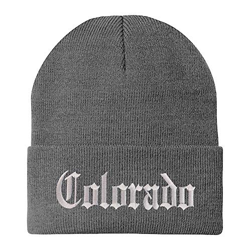 Trendy Apparel Shop Colorado State Old English Embroidered Long Cuff Beanie