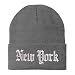 Trendy Apparel Shop New York State Old English Embroidered Long Cuff Beanie