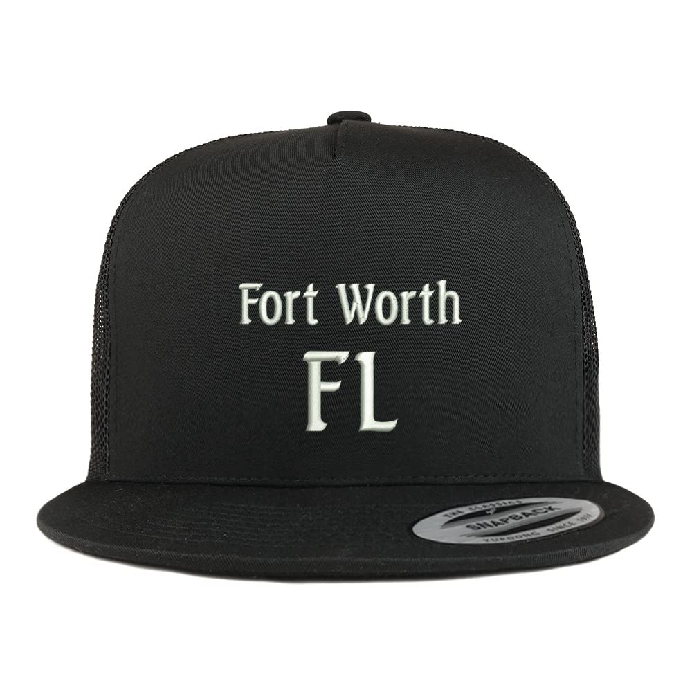 Trendy Apparel Shop Fort Worth FL Embroidered 5 Panel Flatbill Trucker Cap