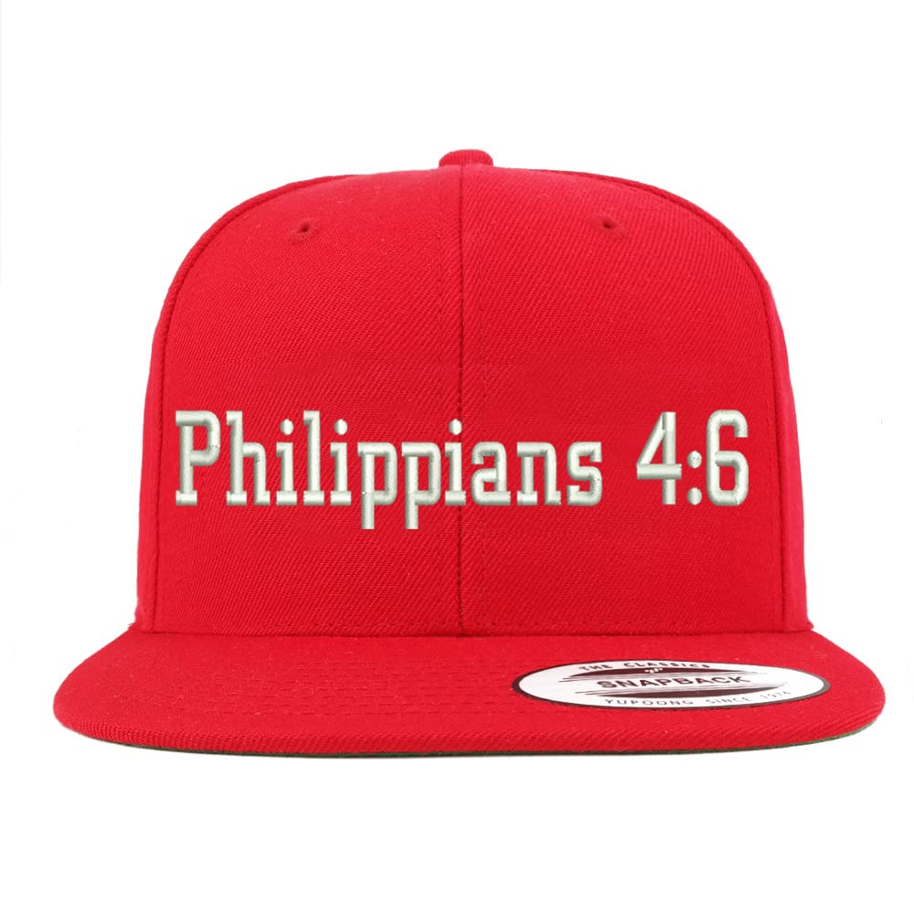 Trendy Apparel Shop Philippians 4:6 Embroidered Flatbill Snapback