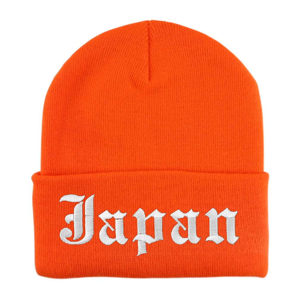 Trendy Apparel Shop Japan Old English Embroidered Long Cuff Beanie