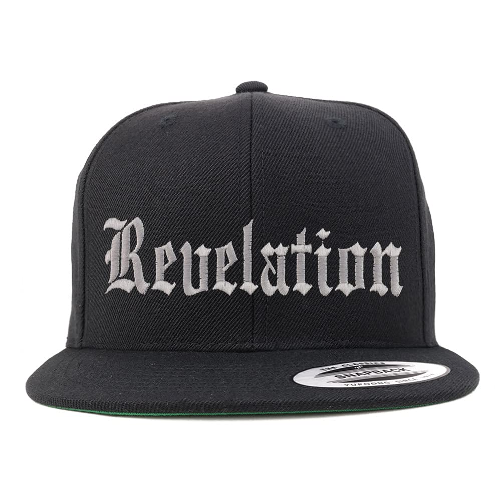 Trendy Apparel Shop Revelations Old English Embroidered Flatbill Snapback